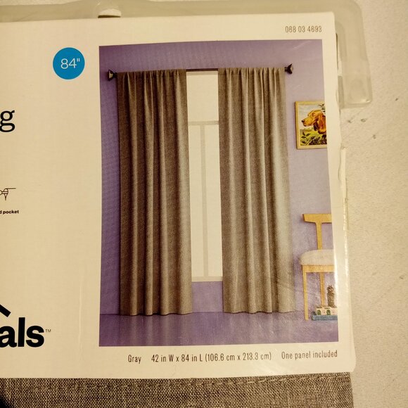 42" x 84" Room Darkening Heathered Gray Window Curtain Panel Rod Pocket NEW - Picture 3 of 8